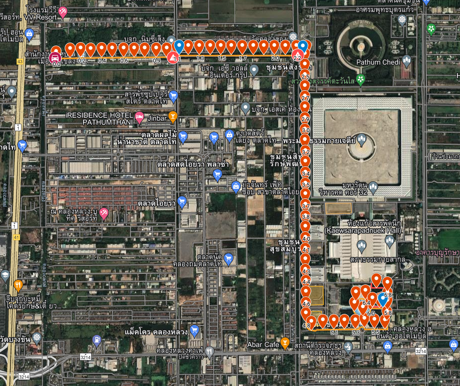 แผนที่ และผังจราจร เส้นทางเดินพระธรรมยาตรา รายวัน