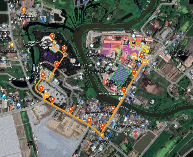 แผนที่ และผังจราจร เส้นทางเดินพระธรรมยาตรา รายวัน