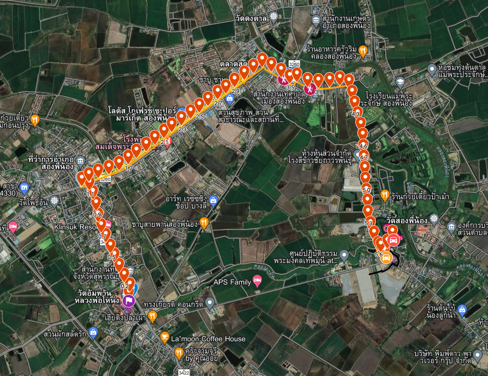 แผนที่ และผังจราจร เส้นทางเดินพระธรรมยาตรา รายวัน