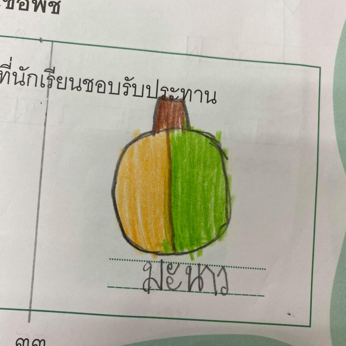 ครูโชว์ผลงานการบ้านนักเรียน ‘พืชผักที่ชอบทาน’