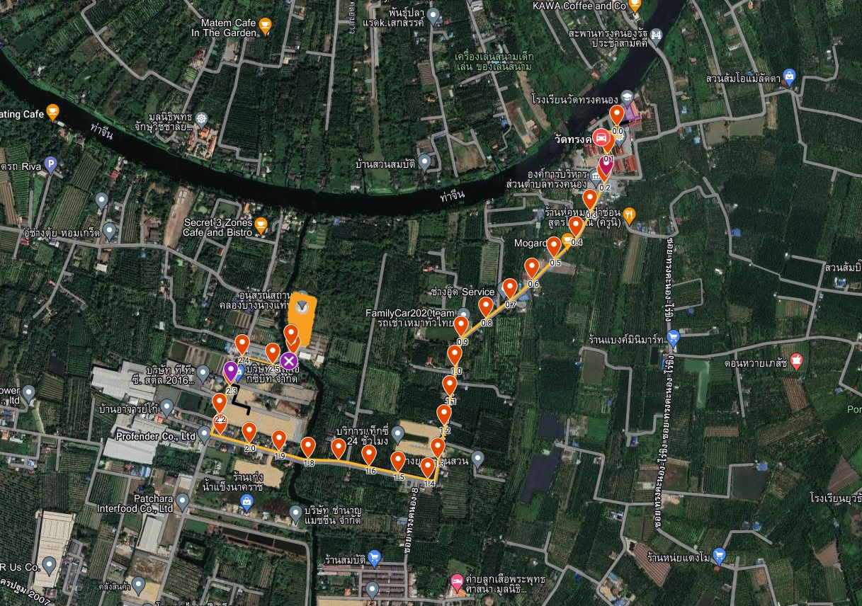 แผนที่ และผังจราจร เส้นทางเดินพระธรรมยาตรา รายวัน