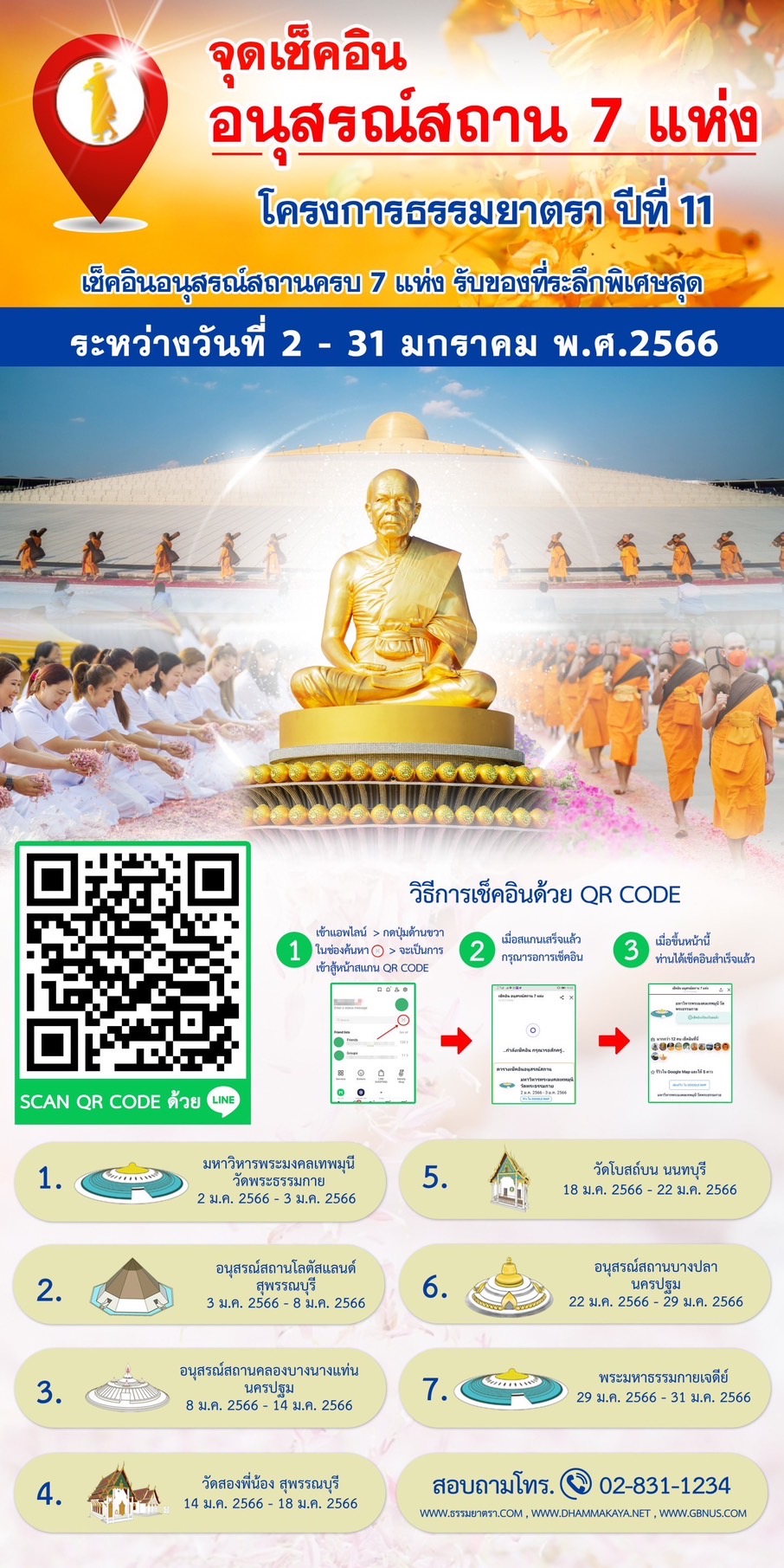 เช็คอิน อนุสรณ์สถานครบ 7 แห่ง รับของที่ระลึกพิเศษ